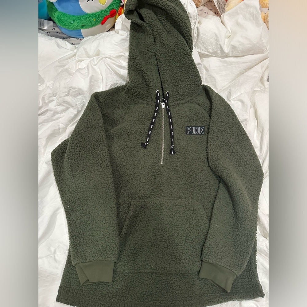 green quarter zip sweater